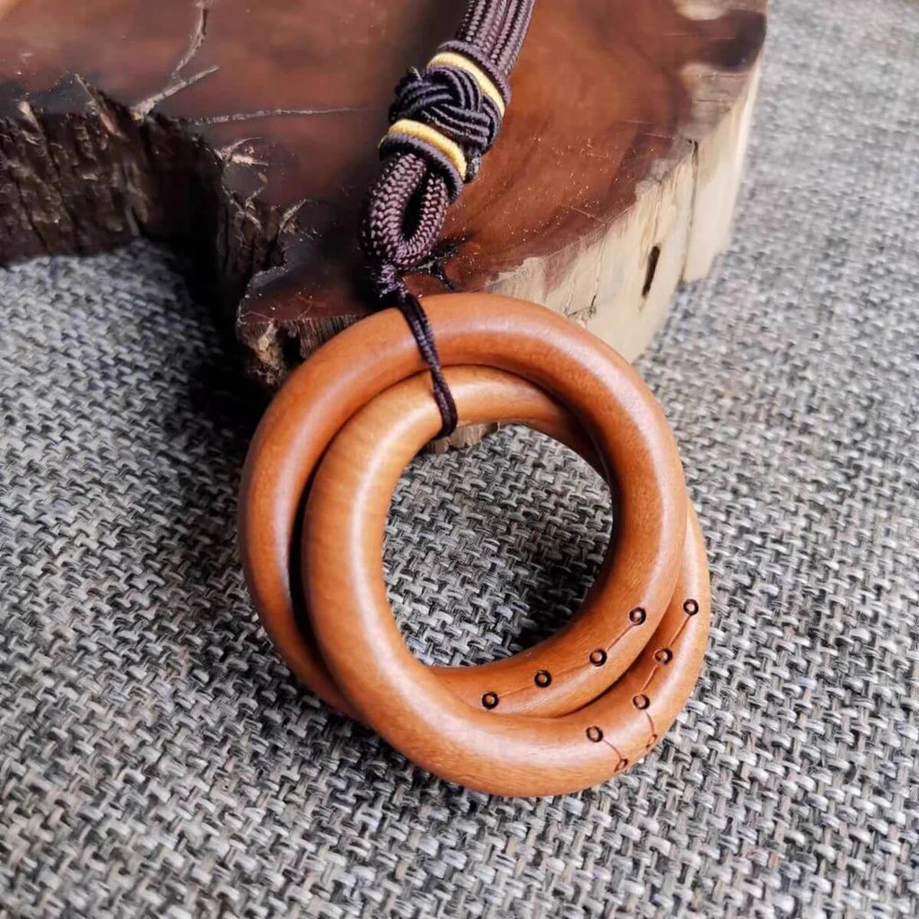 Amuleto colgante de protección personal Yin Yang Big Dipper de madera de jujuba con trueno