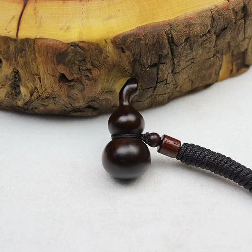 Authentic Taoist Lightning Jujube Wood Fulu Gourd Charm: Sacred Shield for Peace & Wealth