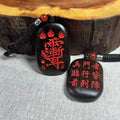 Consecrated Nine-Word Seals Protective Plaque Lightning jujub Wood 玉化雷击枣木九字真言护身符已开光
