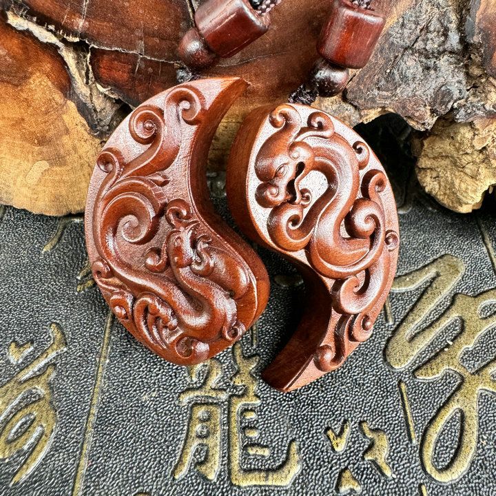 Colgante taoísta para parejas yin y yang, símbolo de buen augurio de Loong y adorno para amantes del fénix.