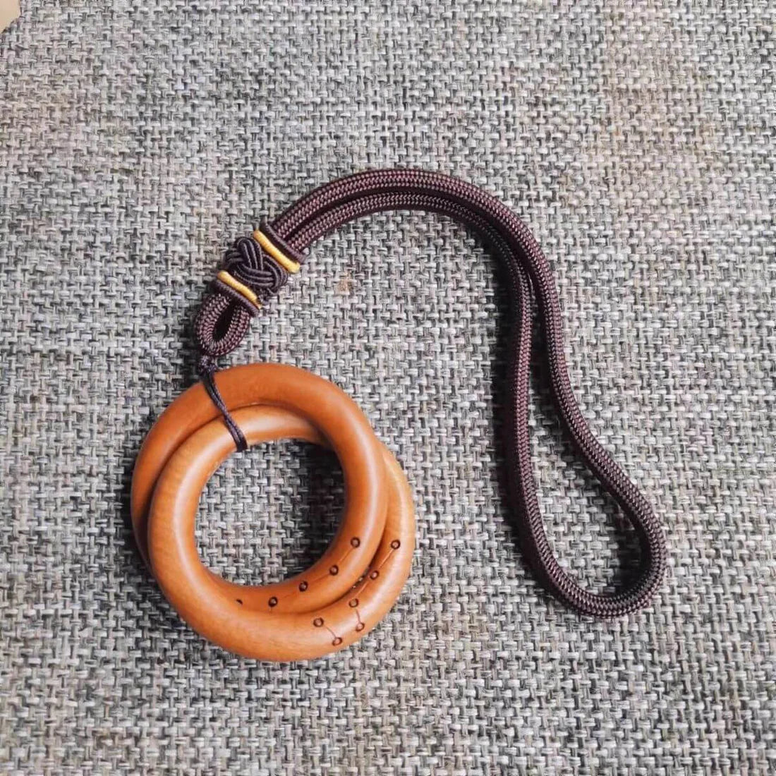 Amuleto colgante de protección personal Yin Yang Big Dipper de madera de jujuba con trueno