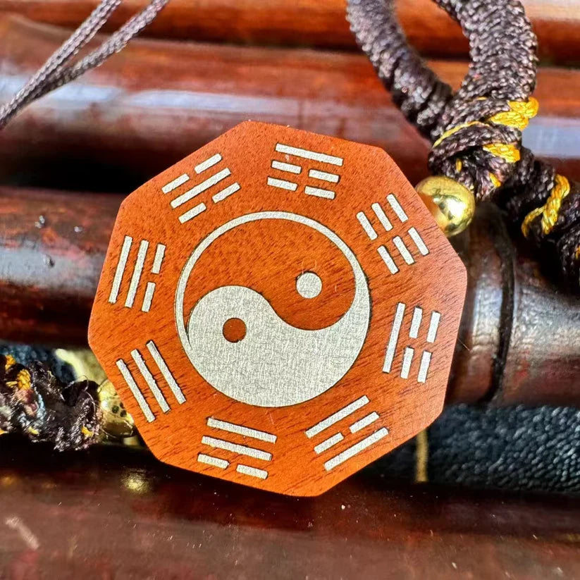Pulsera Zhouyi Bagua con incrustaciones de plata y la Osa Mayor taoísta