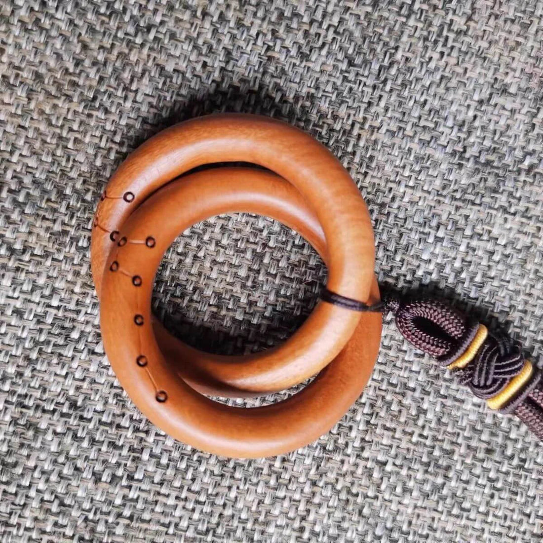 Amuleto colgante de protección personal Yin Yang Big Dipper de madera de jujuba con trueno