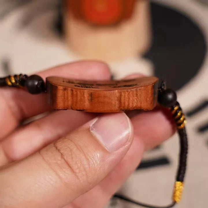 Pulsera protectora taoísta de madera de azufaifo “Moneda de Gasto del Fantasma de la Montaña”